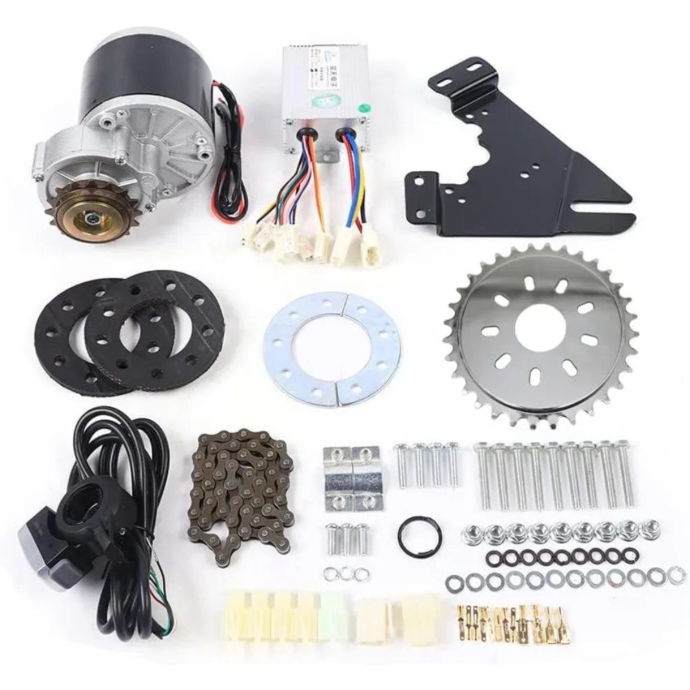 Electric Bike Left Side Drive Motor Kit 36V 350W Mountain Bicycle Conversion Kit with Thumb Throttle Fit Most of Common Bicycle