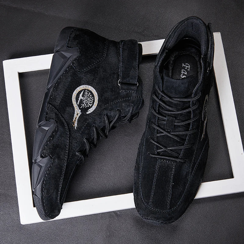 Brand's New Autumn Men's Shoes Are Anti Slip Wear-resistant Low Top Casual Motorcycle Boots Fashionable High Top Workwear Shoes