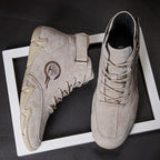 Brand's New Autumn Men's Shoes Are Anti Slip Wear-resistant Low Top Casual Motorcycle Boots Fashionable High Top Workwear Shoes