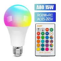 E27 RGB color remote control light bulb LED room light intelligent light bulb dimmer low power consumption energy-saving 220V