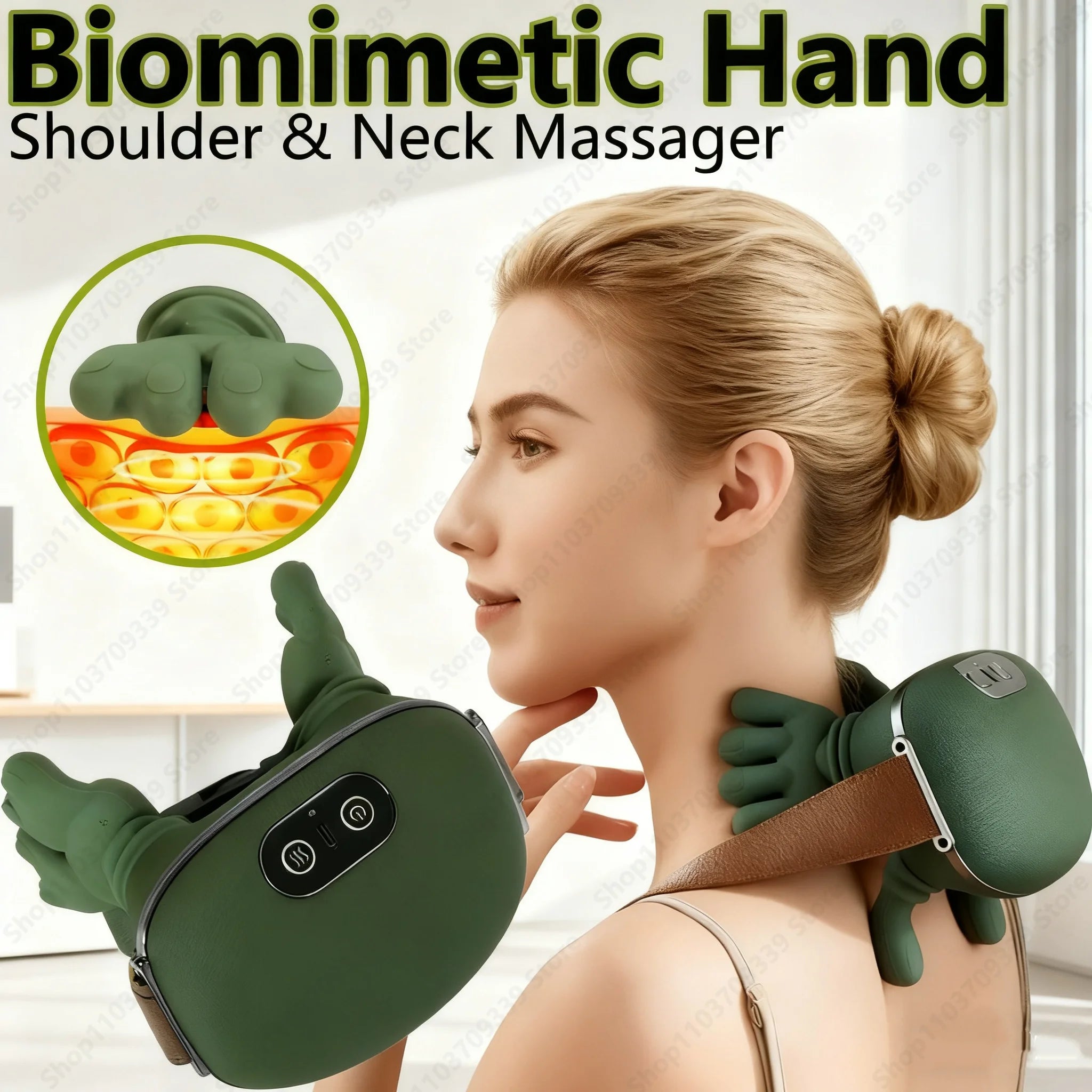Neck Massage Machine Bionic Heated Fatigue Relief Relax Muscle ﻿3-Level ﻿